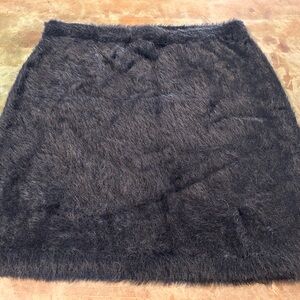 J. Crew Black Fuzzy A-Line Skirt